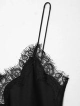 Elegant Asymmetrical Lace Lace Patchwork Top Sleeveless Backless Camisole Tops V Neck Sexy Lace Women tank top Summer Wear