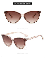 Large Frame Cat Eye Sunglasses Women New Retro Minimalist Style Gradient Sun Glasses High Quality Eyeglasses UV400