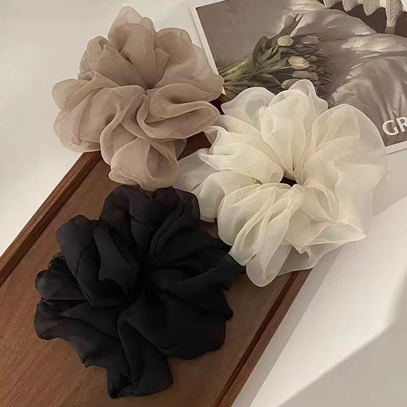 Large Mesh Hair Rope for Women Simple and Fashiona  Does Not Hurt The Hair Hair Rope Cute Girl High Ponytail Scrunchie