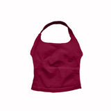 NCLAGEN Gym Halter Top Woman Longline Strappy Tank Padded Yoga Clothing Fitness Workout Running Activewear Pilates Clothes