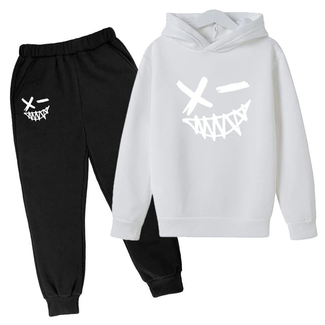 Evil Smile Printed 2024 Baby Summer Clothes for Children From 1 to 12 Years Kids Clothes Boys Child Sets Suit for Girls Boy Set