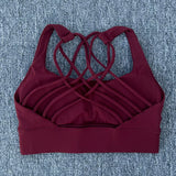 New Fitness Sports Bra for Women Push Up Cross Back Shockproof Running Gym Training Workout Yoga Underwear Crop Tops