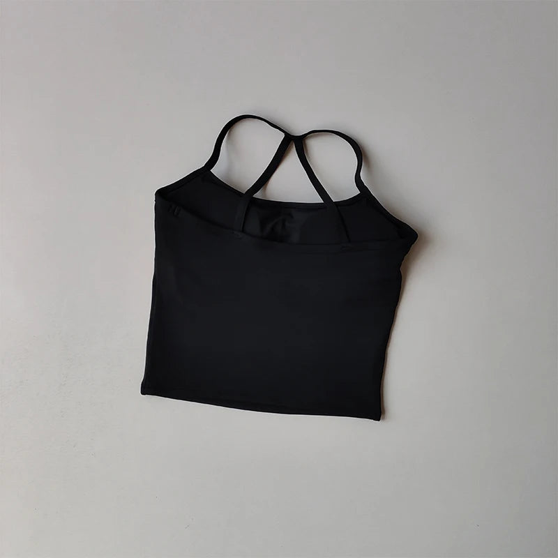 Seamless Nude Sports Bra Scrunch Push-up High Support Adjustable Thin Shoulder Strap Yoga Tank Top Women's Fitness Underwear Top