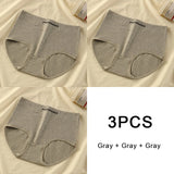 3PCS/set Color Panties Cotton Women Comfortable High-waist Underwear Soft Lingerie Breathable Female Panty Fitness Sports Briefs