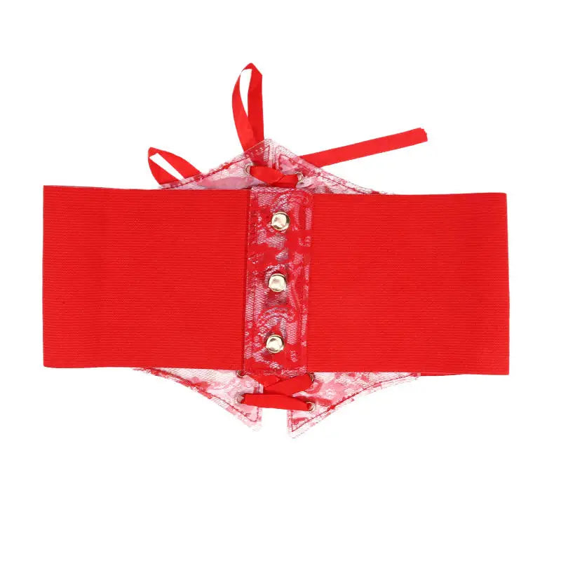 Fashion Women Waist Corset Flower Embroidery Elastic Waistband Black White Red Pink Wide Lace Slimming Body Belts Cummerbunds