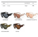 INS Popular Oversized Pilot Sunglasses Women Fashion Luxury Big Frame One Piece Gradient Sunglasses Retro Classic Thick Shades