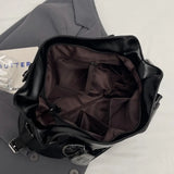 Retro Brand Roomy Shoulder Bag Female Luxury Solid Color Classic Crossbody Bag Large Capacity Style Soft PU Leather Tote Bag