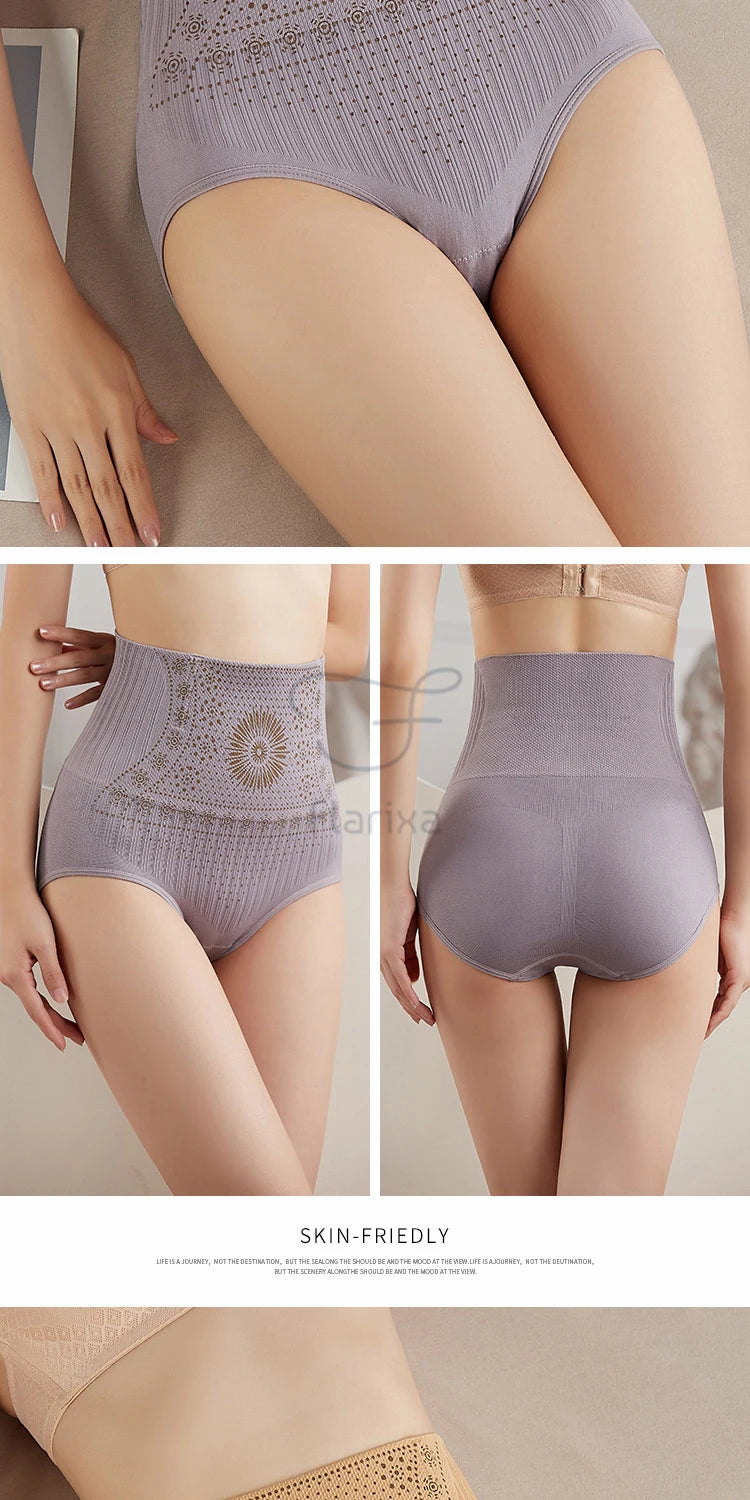Flarixa High Waist Seamless Shaping Briefs Slimming Panties Women Faja Postpartum Abdominal Pants Body Shaper Underwear Slimmer