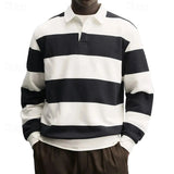 2026 New Striped Graphic Polo Shirts For Men Fashion Autumn Long Sleeve 3D Printed Golf Polo Casual Oversized Business Tops