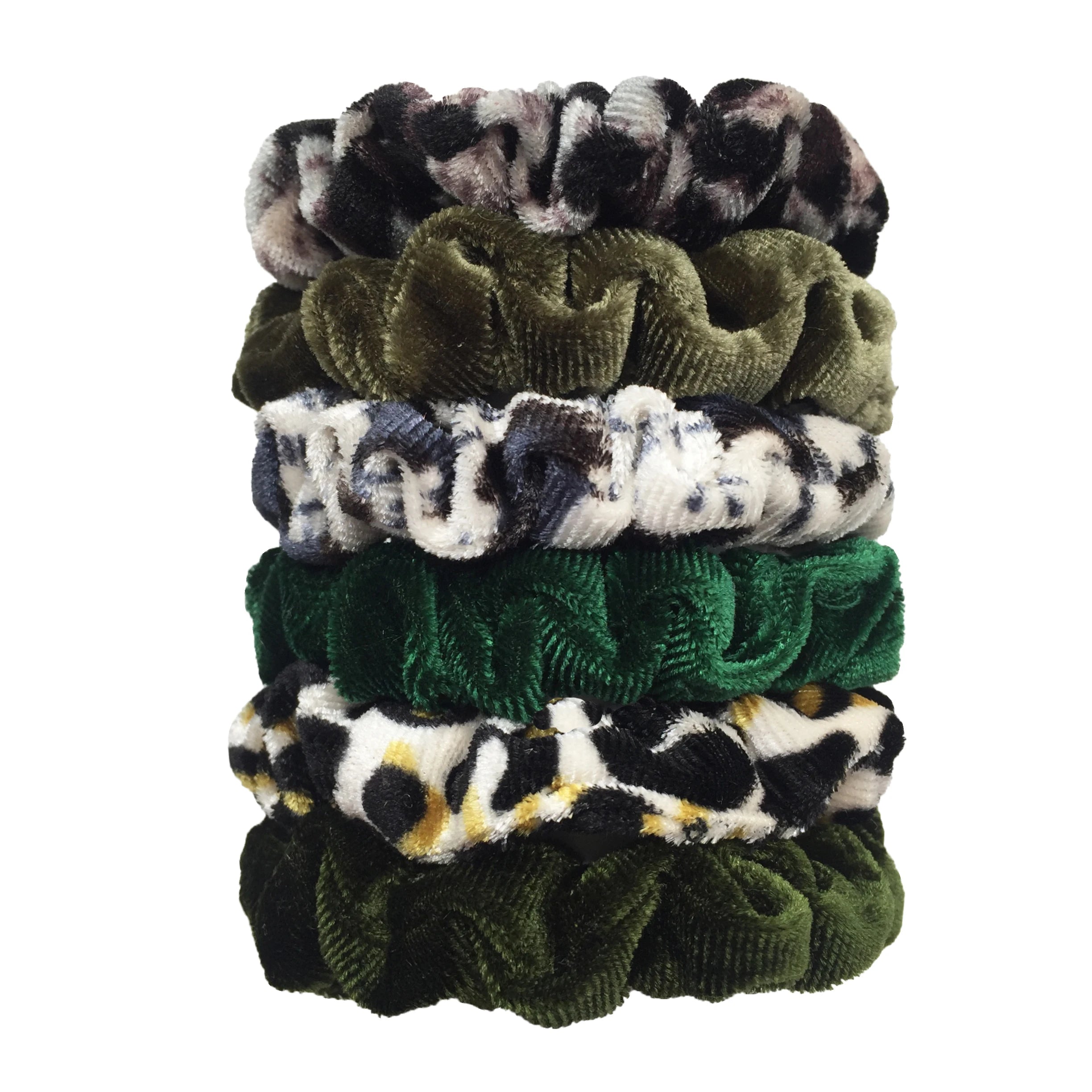 24/50/6pcs Scrunchies Women Velvet accessoires for boutique Cute Leopard High Quality Elastic Headwear Ponytail Hair Tie
