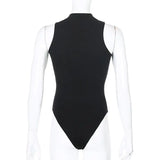 Harajuku Solid Jumpsuit Women Sleeveless Bodycon Sexy Black Body Tops Fashion Streetwear Vintage Y2k Gothic Bodysuits Clothing
