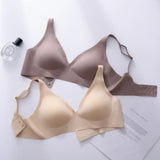 Push-Up Seamless Bras For Women Non-wire Brassiere V-neck Bralette Removable Pads Sports No Trace Underwear Sexy Lingerie S-3XL