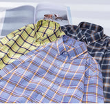 New In Shirt Oversize Long-Sleeve 100%Cotton Shirts for Men Slim Fit Formal Plain Shirt Plaid Casual Tops Designer Black Clothes
