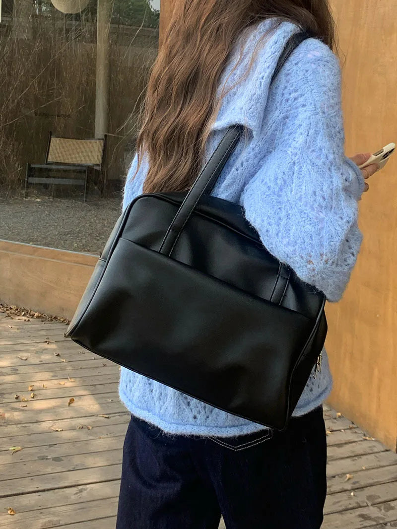 Korean Style Large Capacity Single Shoulder Women's Bag Versatile Vintage Underarm Bag Autumn 2025 New Arrival Tote Bag