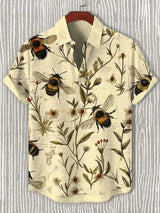 Men's Cat Graphics Shirts Short Sleeved Button Down Lapel Shirt For Summer Oversized Tops Vacation Casual Hawaiian Shirts