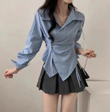 Spring Autumn Casual Striped Shirt Women Shirts Fashion Female Long Sleeve Slim Blouse Tops Office Lady Shirts