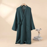 Kimono Robes for Men's and Women's Sleepwear Cotton Yarn Bathrobe Tied Cardigan Thin Home Clothes Couple's Robes