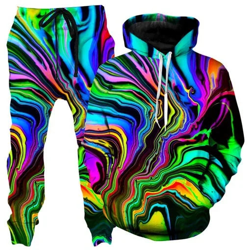 Colorful Abstract Mandala 3D Print Hoodies Pants Set Men's Sweatshirts Sweatpants Two Piece Suits Outdoor Tracksuit Man Clothing