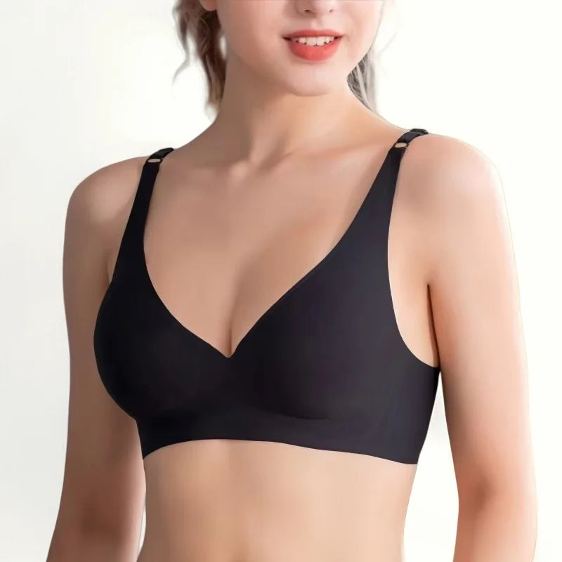 2Pcs/Set Seamless Bras For Women Wireless Underwear Push Up Bralette Soft Padded Deep V Sexy Lingerie Sleepwear Intimates S-3XL