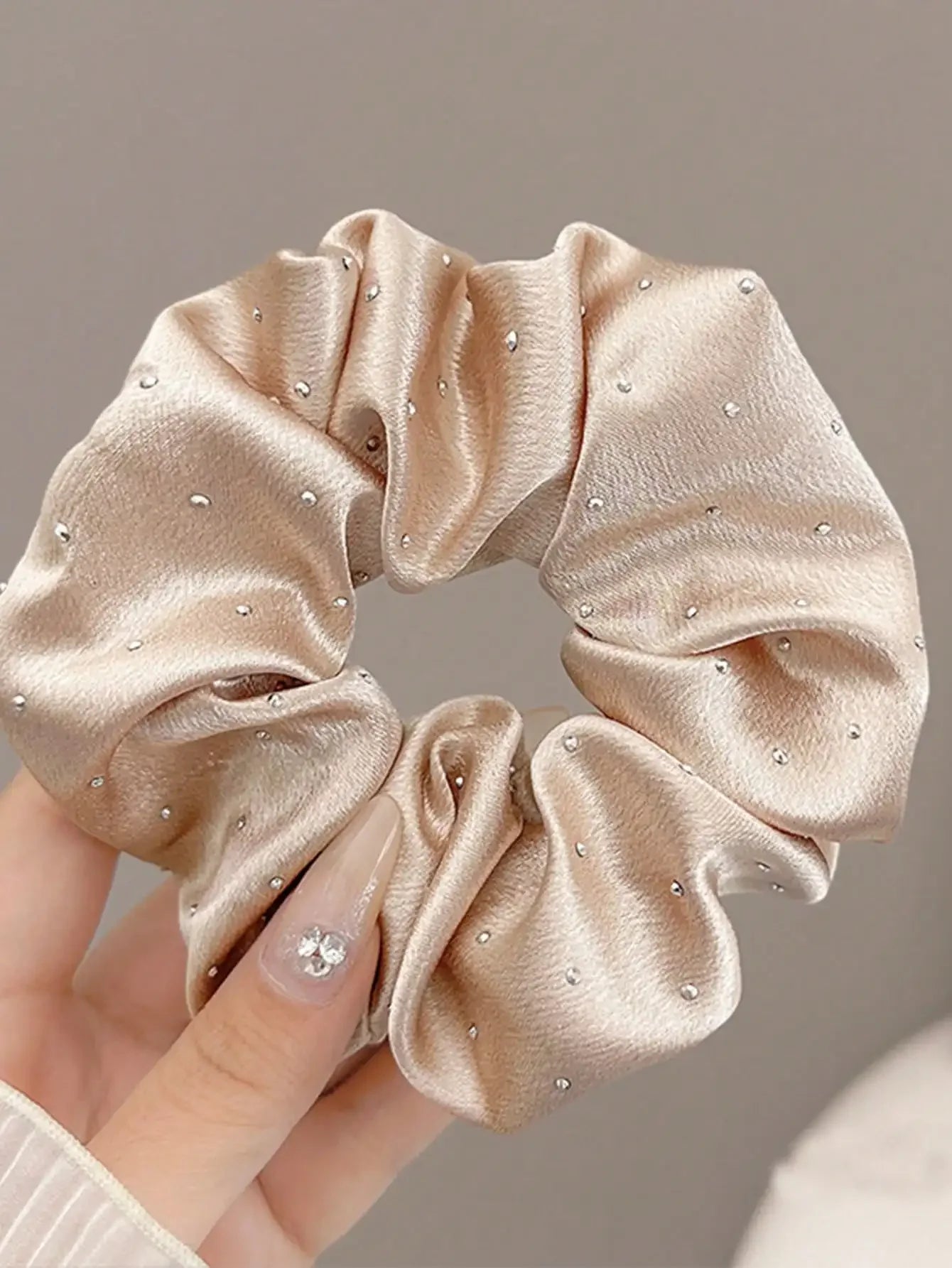 3 Pcs Crystal Dot Scrunchies Hair Rings Fashion Hair Accessories for Women Girls Party Ponytail Holder Hair Accessories