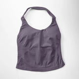 NCLAGEN Gym Halter Top Woman Longline Strappy Tank Padded Yoga Clothing Fitness Workout Running Activewear Pilates Clothes