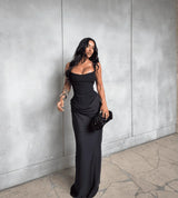 Mingmingxi White Sexy Corset Maxi Dress Party Outfit Women’s Evening Dress Long Black Dinner Ball Gown Elegant Prom Dresses