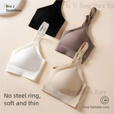 Women's bra, seamless underwear, large breasts, small breasts, gathering, thin semi-fixed cup, beautiful back bra, sexy