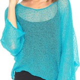 Women Knit Cover-ups Summer Autumn See-through Irregular Loose Pullover Summer Beach Smock Crop Tops Bikinis Cover Ups