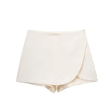 MUJER 2025 Black Mini Skirt Shorts Woman Fashion Asymmetric Skort For Women High Waist Short Skirts Woman Summer Casual Shorts