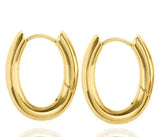 Luxury Shiny Zircon Hoop Earrings for Women Trendy Golden Stainless Steel Wed Ear Geometric Circle Earring Jewelry Pendientes
