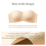 SUJIIN Summer Invisible Strapless Bras for Women Seamless Wireless Push Up Bra Lady Tube Top Supportive Bralettes Woman MX388