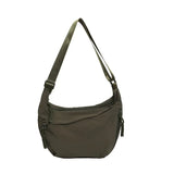 Solid color trendy shoulder bag, personalized multifunctional canvas bag, daily minimalist dumpling bag