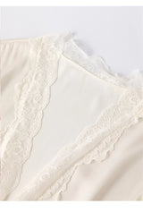 New Female Long Robe Nightgown Set Sexy Lace Trim Sleepwear Suspender Nightdress Spring Summer Casual Satin Home Dress Bathrobe