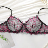 Sexy Lace Underwire Push Up Lingerie Contour Bra And Panty Sets For Women Gathering Chest Underwear Embroidery Bralette Set