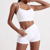 Solid Color Y Shape Line Women Fitness Sport Bra Top Soft Tight Comprehensive Training Jogging Gym Yoga Underwear With Chest Pad