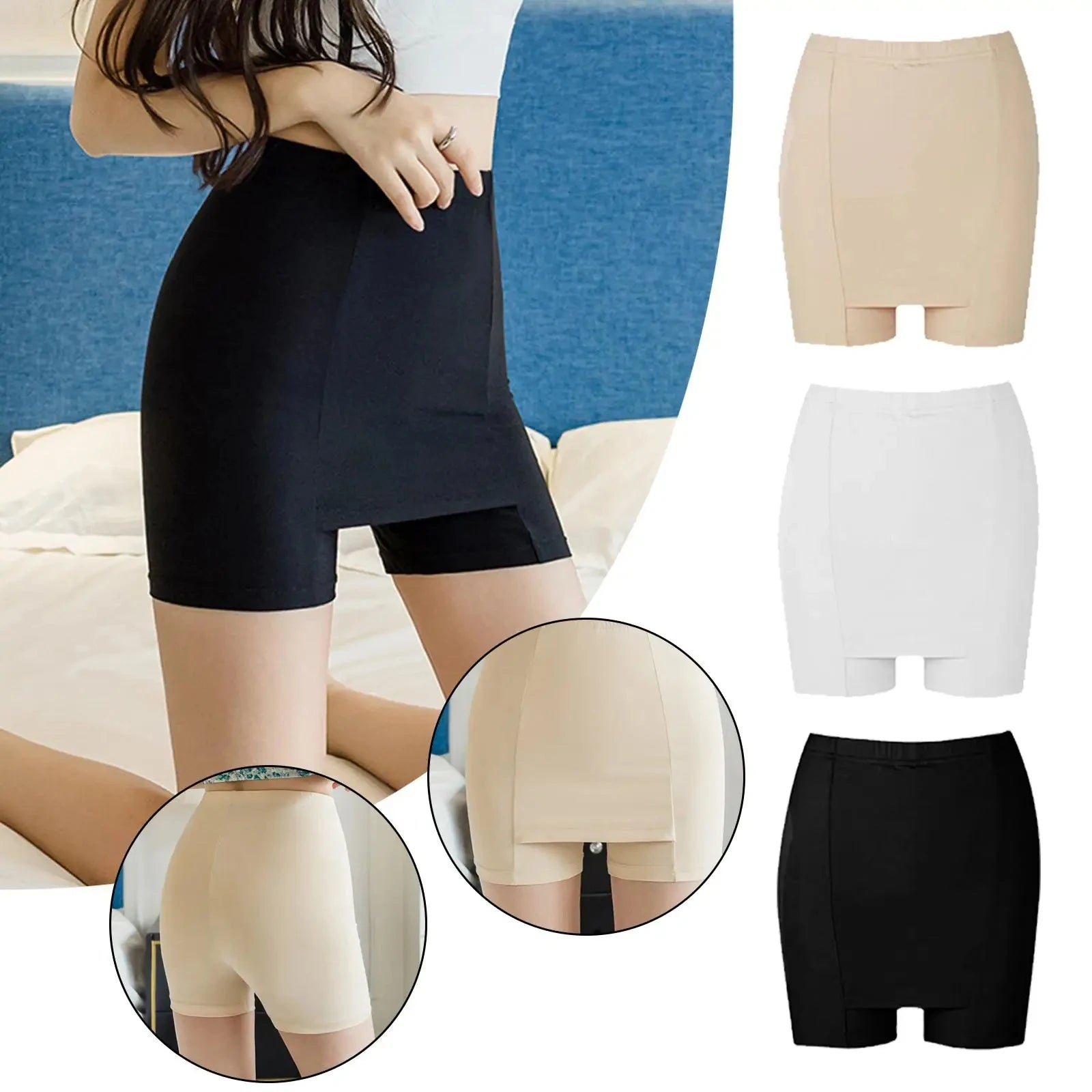 Double Layer Safety Panties For Girls Women Boxer High Waist Protective Shorts Under the Skirts Summer Dress Underwear