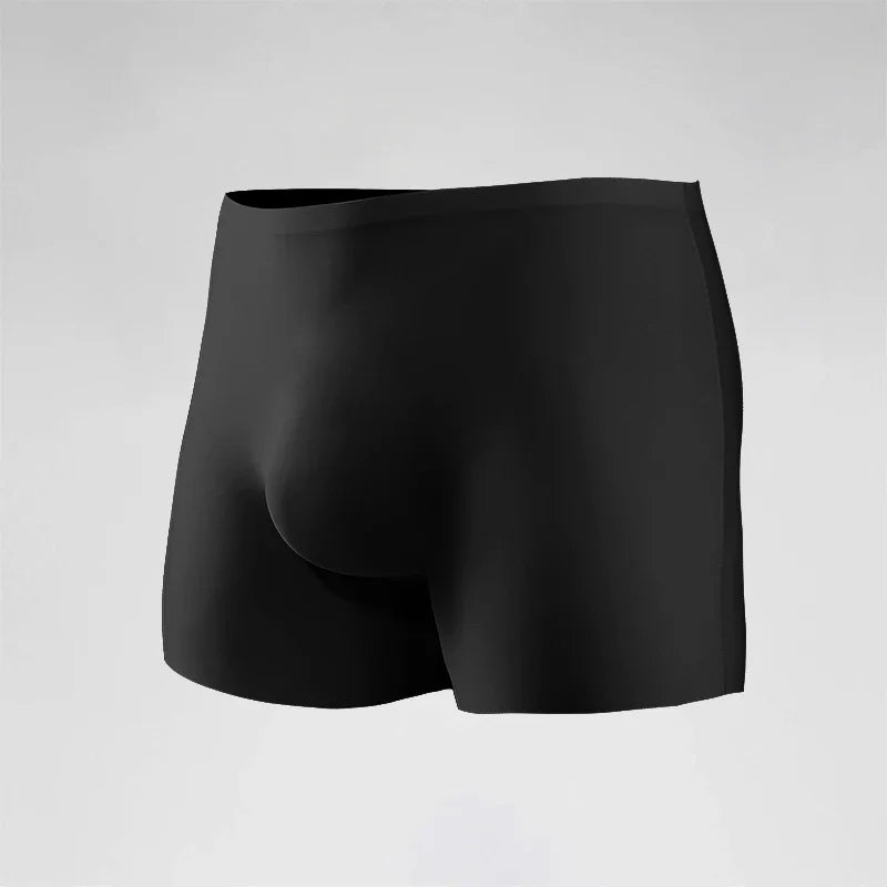 Men's 3D Molded Ice Silk Seamless Boxer Briefs, Extended Thin Sports Underwear for Summer
