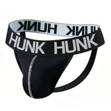 Men's HUNK Athletic Jockstrap Performance Jock Thong Moisture-Wicking Breathable Low-Rise Training Underwear Backless G-String