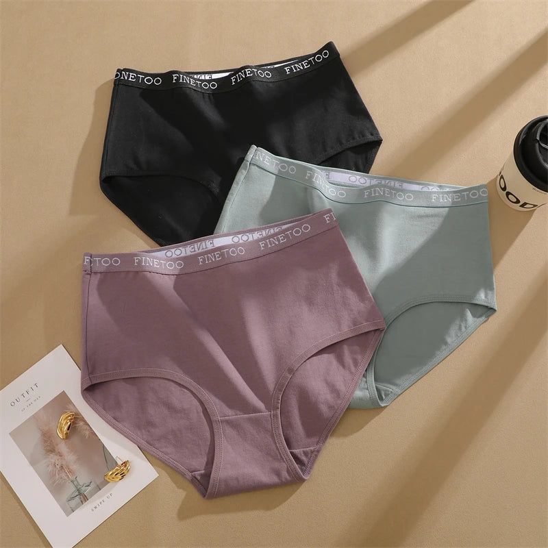 4Pcs S-XXL Cotton High Waist Underpants Women's Seamless High Elastic Belt Panties Comfortable Sports Briefs Breathable Lingerie