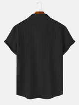 Men's  Comfortable Shirt Summer Beach Men's Shirt   Men's Short Sleeve Shirts  Solid Color Casual Short Sleeve Shirt