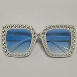 Diamond Oversized Sunglasses Big Square Frame Sunglasses UV400 Crystal Eyewear Retro Rhinestone Frames Eyeglasses