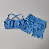 Gathering Shock-proof and Beautiful Back Seamless Sports Bras Gym Women Top Crop Tube Yoga Tops Fitness Scrunch Bum Workout Suit
