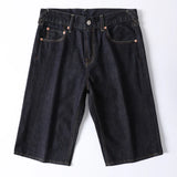 Men Embroidery Denim Shorts Black Hiphop Jeans Pants Cherry Blossom Dragon Totem Washed Zipper Cotton Summer cherry blossoms 024