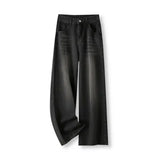 High-Waisted Slimming Jeans for Women Loose-Fit Straight-Leg Bell Bottoms Plus-Size Denim Trousers Pear-Shaped Body Type