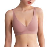 Push-Up Seamless Bras For Women Non-wire Brassiere V-neck Bralette Removable Pads Sports No Trace Underwear Sexy Lingerie S-3XL