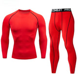 2pcs Men's Compression Sportswear Suit Elastic Training Yoga Sets Workout Jogging Fitness Clothing Tracksuit Pants Sporting