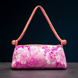 Fashion Shoulder Bag Women Handbag Luxury Embroidered Silk Bag Female Purse Small Cute Cosplay Cheongsam Flower Satin Tote Bag