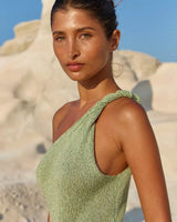 2026 Sexy Knit One Shoulder Halter Neck Beach Mini Women's Holiday Party Dresses Outfit Chic Beachwear Swimsuit Cover Up K265