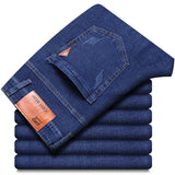 Men Fashion Straight Jeans Men 2026 New Stretch Slim Fit Pants Comfortable Soft Business Denim Trousers Male Brand Clothing