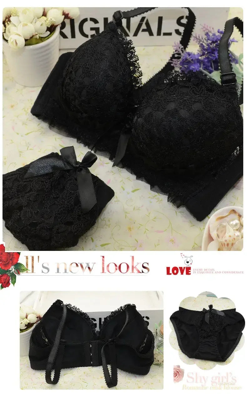 2PCS Women Bra Set Sexy Bralette Sexy Female Underwear Tank Top Underpants Fashion Brassiere Pink Lingerie Set Lady Crop Tops